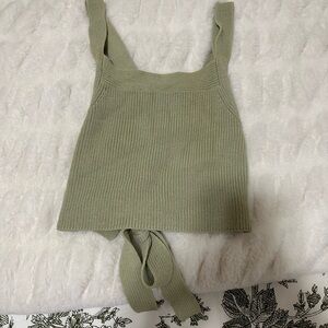 Wilfred Olive Knit Crop Top